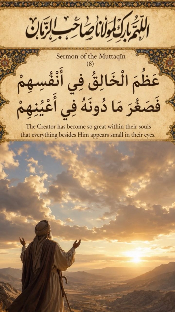Sermon of Muttaqin, Part 8 — Creator is great within their soul and everything else is small